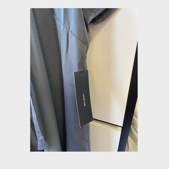 Dear Friend Satin Drape Front Shift Dress - Picture 8 of 8